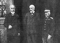 The Triumvirate: Admiral Kountouriotis, Eleftherios Venizelos, and General Danglis.
