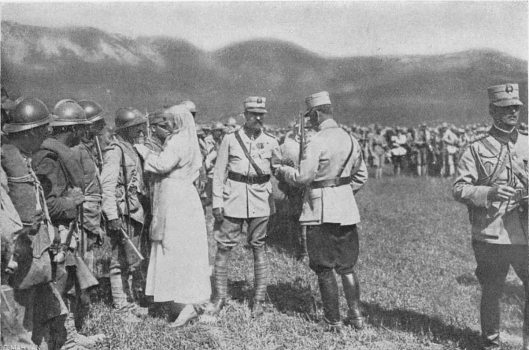 Queen Maria decorating troops